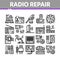 Radio Repair Service Collection Icons Set Vector