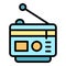 Radio reporter icon vector flat