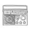 Radio retro Boombox lineart cute art illustration