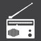 Radio solid icon, fm and communication