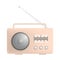Radio speaker icon, realistic style