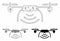 Radio Spy Drone Vector Mesh Network Model and Triangle Mosaic Icon