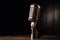 Radio station retro metallic microphone for live podcast or show broadcast live events and recording studio concepts AI generated