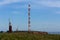 Radio technology tower on the island
