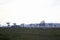 Radio telescope observatory and the blue sky white clouds