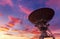 Radio Telescope at Sunset