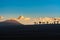 Radio telescopes antennas in the high Andean plateau of the Atacama Desert