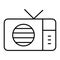 Radio thin line icon. Old radio vector illustration isolated on white. Retro radio outline style design, designed for