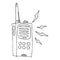 Radio walkie talkie icon. Vector illustration of a radio transmitter, walkie talkie.
