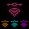 radio wave of the drone color neon set. Simple thin line, outline vector of drones icons for ui and ux, website or mobile