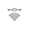 radio wave of the drone icon. Element of drones for mobile concept and web apps illustration. Thin line icon for website design an