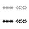 Radio wave wireless Pulse audio music set icon grey black color vector illustration image solid fill outline contour line thin