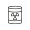 Radioactive barrel icon vector. Line toxic waste symbol isolated