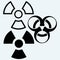 Radioactive and biohazard icon