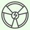 Radioactive chemistry line icon. Hazard nuclear energy symbol outline style pictogram on white background. Radiation and