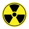 Radioactive contamination symbol. Vector illustration. Black and yellow sign of nuclear danger. Radiation danger symbol or icon is