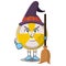 Radioactive cute halloween witch design character, design vector illustrator