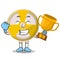 Radioactive cute winner trophy design character, design vector illustrator