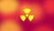Radioactive danger symbol with a shine redbackground