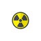 Radioactive Flat Icon Vector. Round Radiation Hazard Symbol Illustration