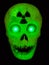 Radioactive Glowing Green Skull