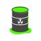 Radioactive green slime icon, Barrel with spilled liquid