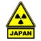 Radioactive hazard in Japan. Warning sign