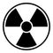 Radioactive hazard sign. Black isolated icon vector illustration.