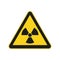 Radioactive hazard sign. Nuclear non-ionizing radiation symbol. Illustration of yellow triangle warning sign with trefoil icon