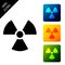 Radioactive icon isolated on white background. Radioactive toxic symbol. Radiation Hazard sign. Set icons colorful