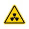 Radioactive icon nuclear symbol. Uranium reactor radiation hazard. Radioactive toxic danger sign design