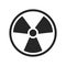 Radioactive icon nuclear symbol. Uranium reactor radiation hazard. Radioactive toxic danger sign design