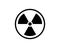 Radioactive icon nuclear symbol. Uranium reactor radiation hazard. Radioactive toxic danger sign design