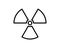 Radioactive icon nuclear symbol. Uranium reactor radiation hazard. Radioactive toxic danger sign design.