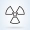 Radioactive icon on white background. Danger symbol Line. Vector illustration