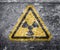 Radioactive ionizing radiation danger symbol with yellow and black stripes