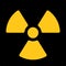 Radioactive material sign. Symbol of radiation alert, hazard or risk. Simple flat vector illustration in black and