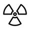 Radioactive material sign. Symbol of radiation alert, hazard or risk. Simple flat vector illustration in black and white