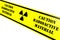 Radioactive material. Yellow warning tape