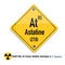 Radioactive periodic elements Astatine, corporative business concep artwork