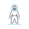 radioactive suit line icon, outline symbol, vector illustration, concept sign