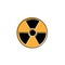 Radioactive warning yellow circle sign. Radioactivity warning vector symbol
