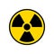 Radioactive warning yellow circle sign. Radioactivity warning vector symbol