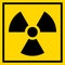 Radioactive warning yellow circle sign. Radioactivity warning vector symbol