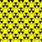 Radioactivity emblem danger power icon background black yellow