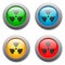 Radioactivity icon on buttons set