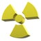 Radioactivity logo yellow coated material