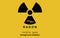 Radioactivity logo on yellow. Poster, danger. Radon, a contaminant that affects indoor air quality worldwide.