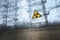 Radioactivity sign in Chernobyl Outskirts 2019