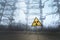 Radioactivity sign in Chernobyl Outskirts 2019